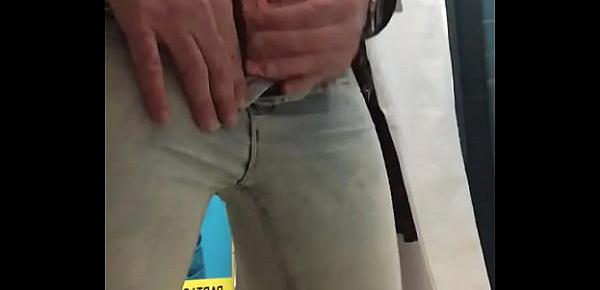  Masturbate my dick and cumming in a store
